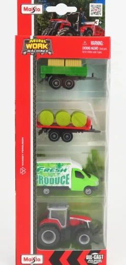 Sale Maisto 1:64 3" Mini Work Machines Tractors & Farm 4 Pack