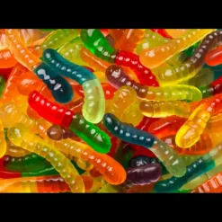 Hot Albanese Confectionery 12 Flavor Mini Gummi Worms 27 oz. Share Size Bag