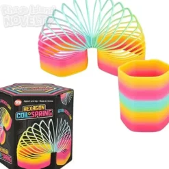Clearance The Toy Network 5" Jumbo Hexagon Rainbow Coil Spring