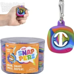 Discount The Toy Network 1.75" Mini Snapperz Fidget Toy Keychain Rainbow
