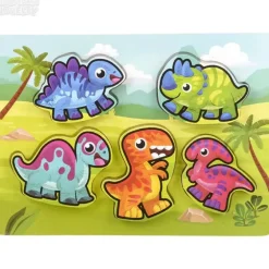 Outlet Adventure Planet 6 Piece Chunky Dinosaur Theme Wooden Puzzle