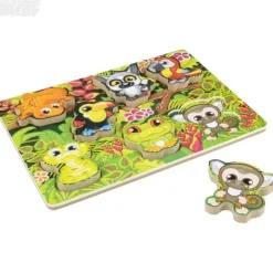 Outlet Adventure Planet 7 Piece Chunky Rainforest Wooden Puzzle