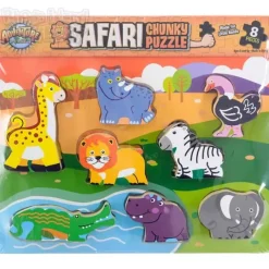 Best Adventure Planet 8 Piece Chunky Safari Theme Wooden Puzzle