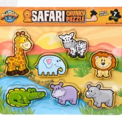 Best Adventure Planet 7 Piece Chunky Safari Toon Wooden Puzzle