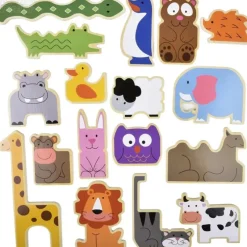 Online Adventure Planet 17 Piece Wooden Zoo Animal Raised Up Puzzle