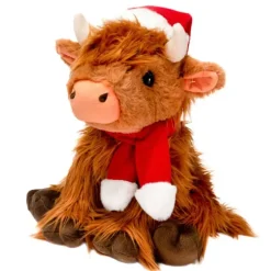 New Fiesta Toy 11” Sitting Highland Cow Holiday Plush