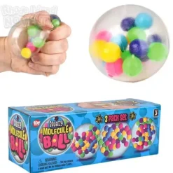 Hot The Toy Network 2.33" Squeezy Molecule Ball 3 Piece Set