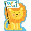 Outlet Peaceable Kingdom Age 1 Lion Die Cut Birthday Card