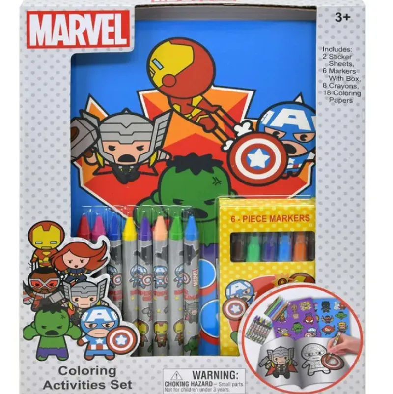 New United Party Avengers Kawaii Coloring Activity Set in window box