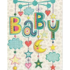 Online Peaceable Kingdom Baby Mobile Embossed and Foil Card