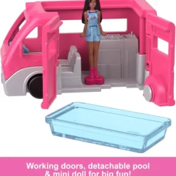 Clearance Mattel Barbie Mini Barbieland Doll And Campervan