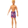 Online Mattel Beach Ken Doll - Geometric Blue & Pink Trunks