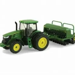 Best TOMY Big Farm 1:64 John Deere 7215R Tractor and Grain Drill