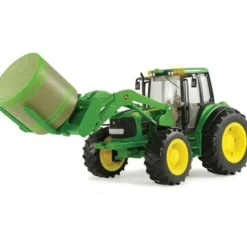 New TOMY Big Farm 1:16 John Deere 7330 With Bale Mover And Bale