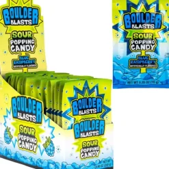 Discount Koko's Boulder Blast Sour Blue Raspberry Popping Candy - Single