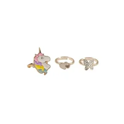 Clearance Creative Education Boutique Butterfly and Unicorn Rings, 3 pcs