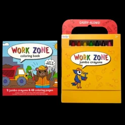 Online Ooly Carry Along Crayon & Coloring Book Kit - Work Zone