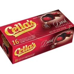 Clearance Tootsie Cella's Dark Chocolate Covered Cherries 8 oz. Box