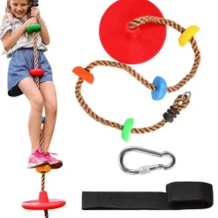 Clearance Great Playthings Climbing Rope Tree Swing with Platform Disc Swing Seat, Heavy Duty