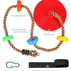 Clearance Great Playthings Climbing Rope Tree Swing with Platform Disc Swing Seat, Heavy Duty