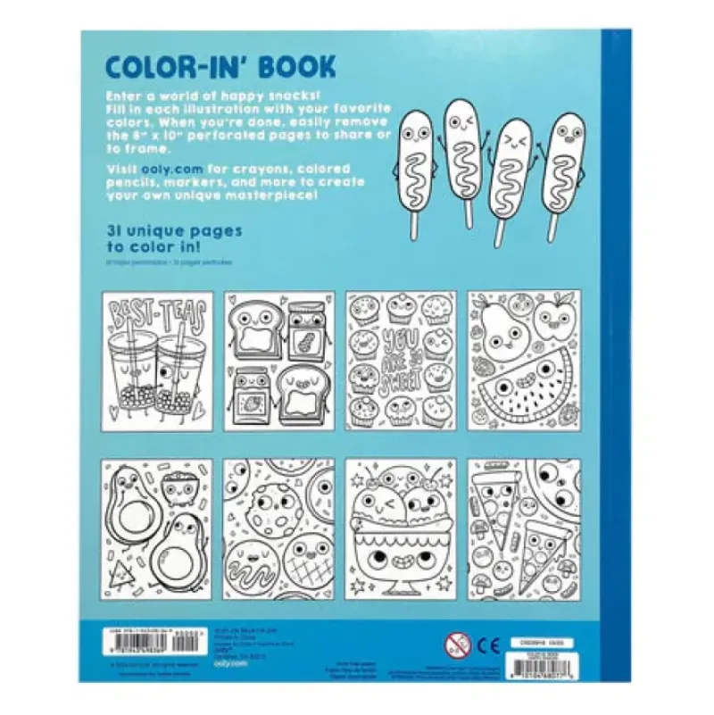 Hot Ooly Color In Book - Happy Snacks