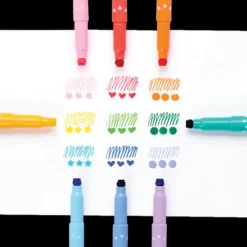 New Ooly Confetti Stamp Double-Ended Markers - Set of 9