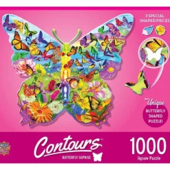 Sale MasterPieces Contours - Butterfly Surprise - 1000 Piece Shaped Puzzle