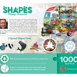 Outlet MasterPieces Contours - Happy Campers - 1000 Piece Shaped Puzzle