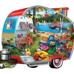 Outlet MasterPieces Contours - Happy Campers - 1000 Piece Shaped Puzzle