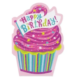 Outlet Peaceable Kingdom Cupcake Foil Birthday Card