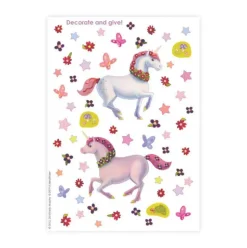 Outlet Peaceable Kingdom Decorate You Own Sticker Card - Rainbow Unicorn
