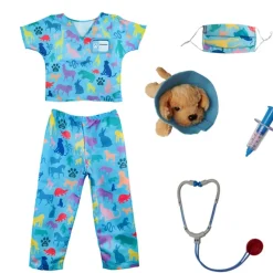 Creative Education Dress Up Careers Veterinarian Scrubs with Accessories