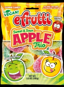 New Efrutti Gummi Apple Trio 3.5 oz. Bag