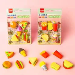 New Idako Fast Food Series Mini Erasers Card
