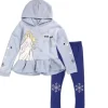 Outlet Childrens Apparel FROZEN Girls 4-6X 2PC Hooded Fleece Legging Set
