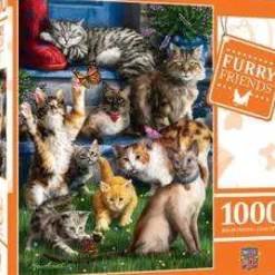 Clearance MasterPieces Furry Friends - Butterfly Chasers - 1000 Piece Puzzle
