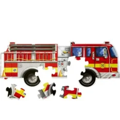 Discount Melissa u0026 Doug Giant Fire Truck Floor Puzzle - 24 Pieces
