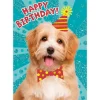Peaceable Kingdom Glitter Dog with Party Hat Birthday Card