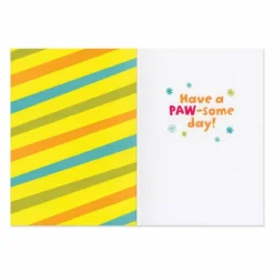 Peaceable Kingdom Glitter Dog with Party Hat Birthday Card