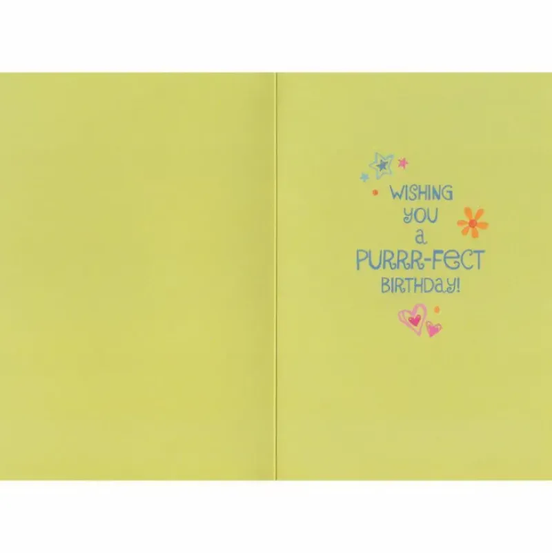 Hot Peaceable Kingdom Glitter Kitty Doodle Birthday Card