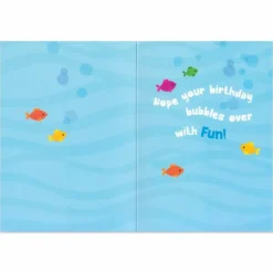 New Peaceable Kingdom Glitter Whale with Cake Birthday Card