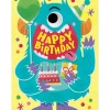 Hot Peaceable Kingdom Googly Eyes - Blue Monster Birthday Card