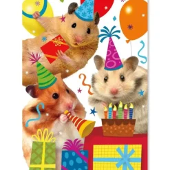 Hot Peaceable Kingdom Hamster Party Birthday Card