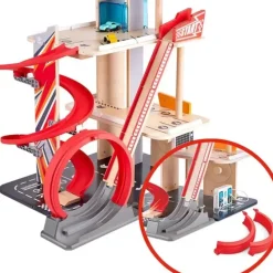 Hot Hape Gearhead Stunt Garage Wooden High Rise Car Parking Lot