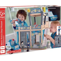 Clearance Hape Metro Police Station Play Toy Set With Sounds And Lights