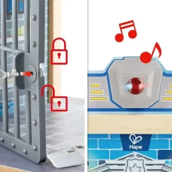 Clearance Hape Metro Police Station Play Toy Set With Sounds And Lights