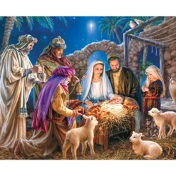 New MasterPieces Holiday - Christ is Born - 100 Piece Glitter Puzzle