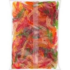 New Albanese Confectionery Large Assorted Fruit Gummi Worms 5 lb. Bag