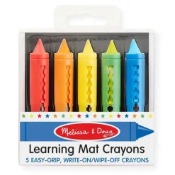 New Melissa u0026 Doug Learning Mat Wipe Off Crayons - 5 Colors