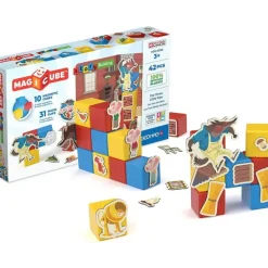 Clearance Geomag Magicube Story Building Three Little Pigs Recycled 55 Pieces